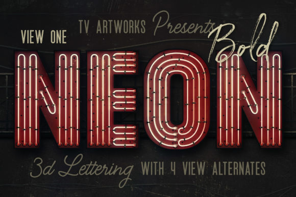 Bold Neon 3D Lettering: Transform Your Design Projects