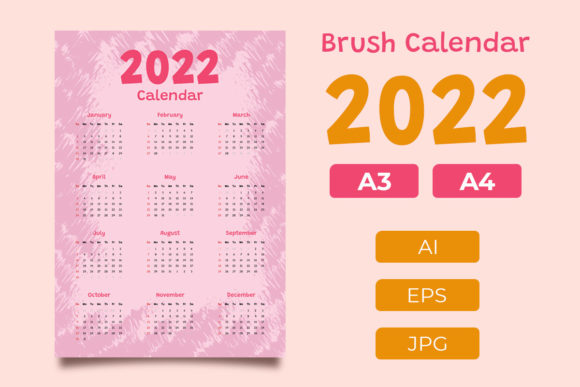Brush Calendar 2022: Creative Design Asset