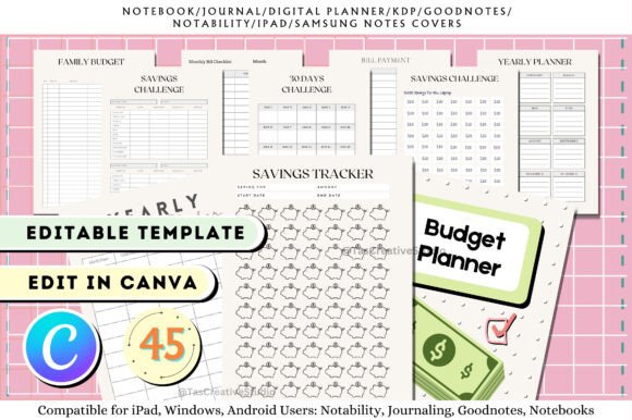 Editable Budget Planner Canva Templates for Visual Designers