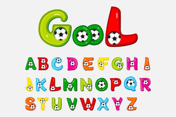 Football Style Alphabet Color Fonts: A Design Asset