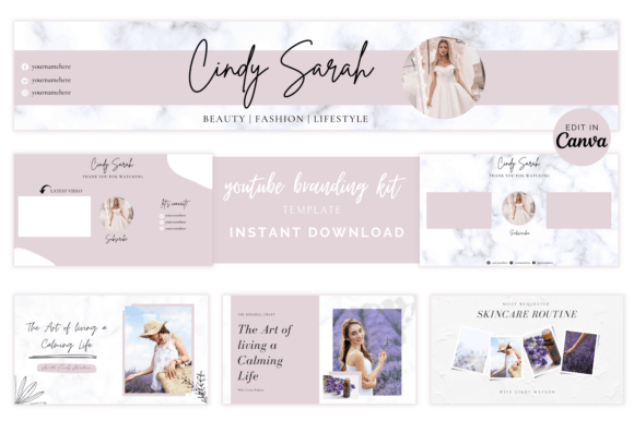 Lavender Youtube Branding Kit Template: Elevate Your Channel