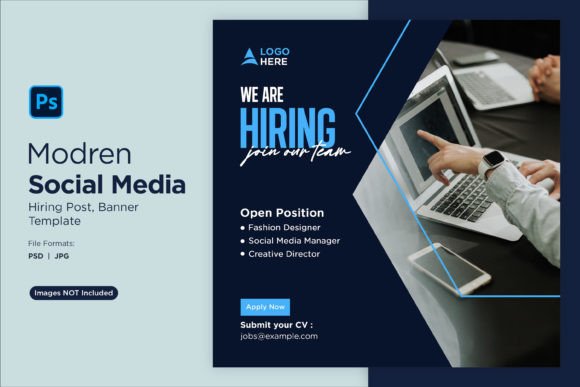 Modern Hiring Graphics: The Social Media Post Design Template