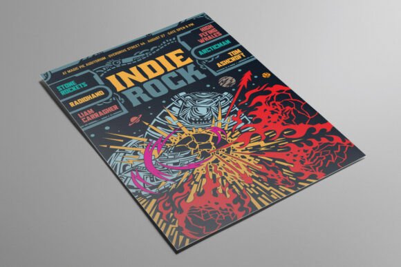 Space Bear Illustrated Indie Rock Flyer: A Designer's Guide