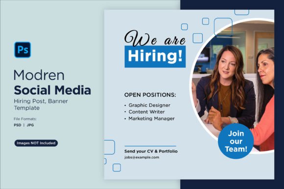 We Are Hiring Social Media Post 11: A Design Template for Modern Recruitment