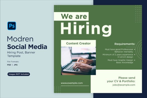 We Are Hiring Social Media Post 23: A Design Template for Modern Recruitment