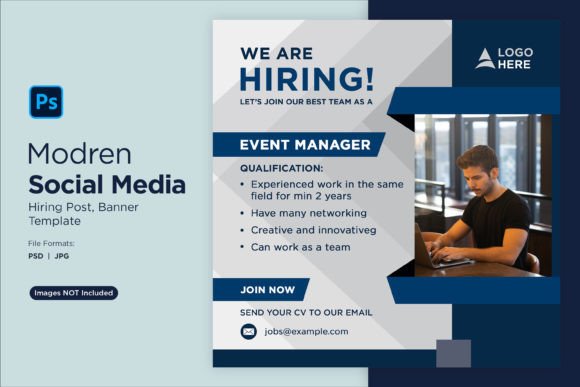 We Are Hiring Social Media Post 70: A Design Template for Modern Recruitment