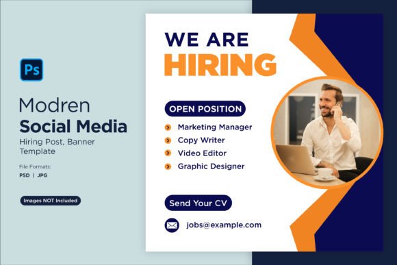 We Are Hiring Social Media Post 82: A Design Template for Modern Recruitment