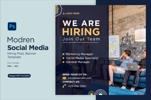We Are Hiring Social Media Post 89: A Design Template for Modern Recruitment